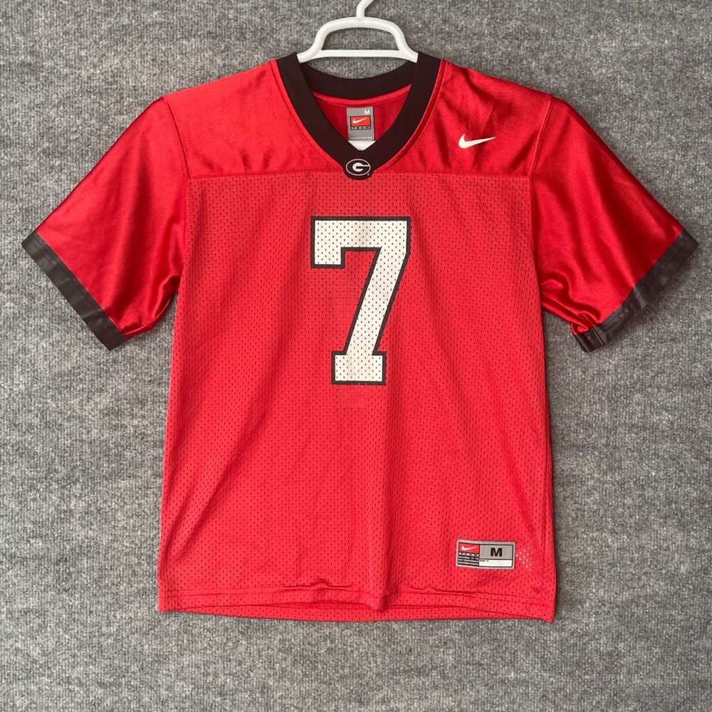 Nike Georgia Bulldogs Jersey Womens Medium Red Football Number 7 NCAA Mesh